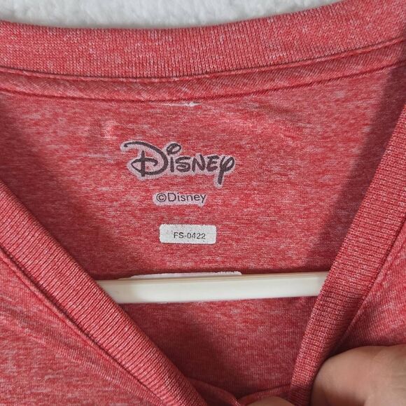 Disney Women's Mickey Mouse Crew Neck Short Sleeve T-Shirt Red Heather Large - Picture 2 of 6